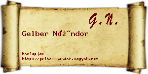 Gelber Nándor névjegykártya